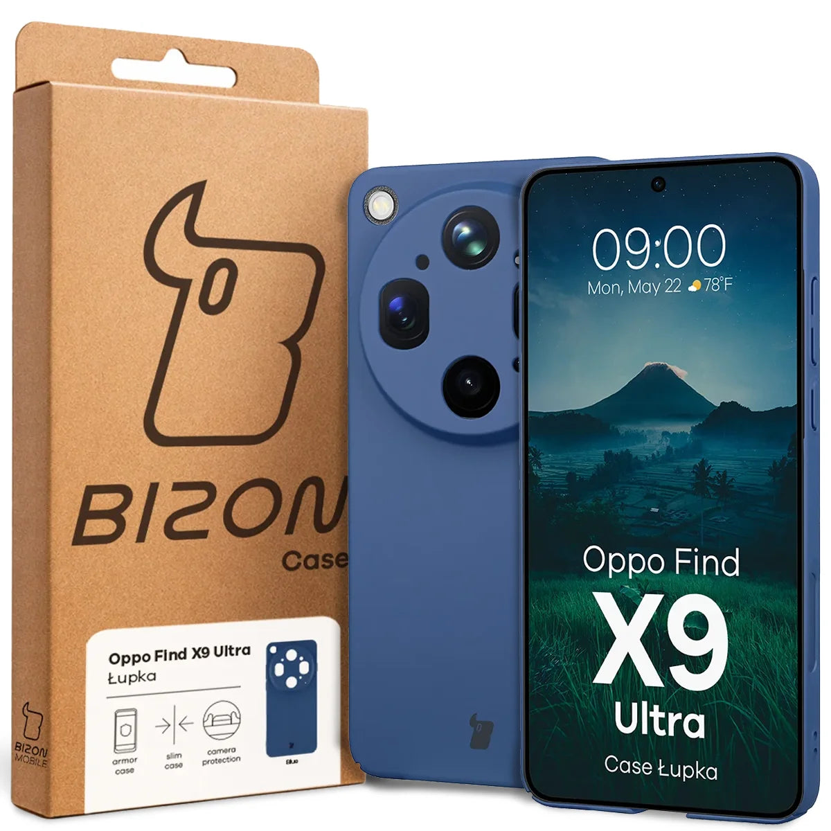 Handyhülle für Oppo Find X9 Ultra, Bizon Case Lupka, Blau