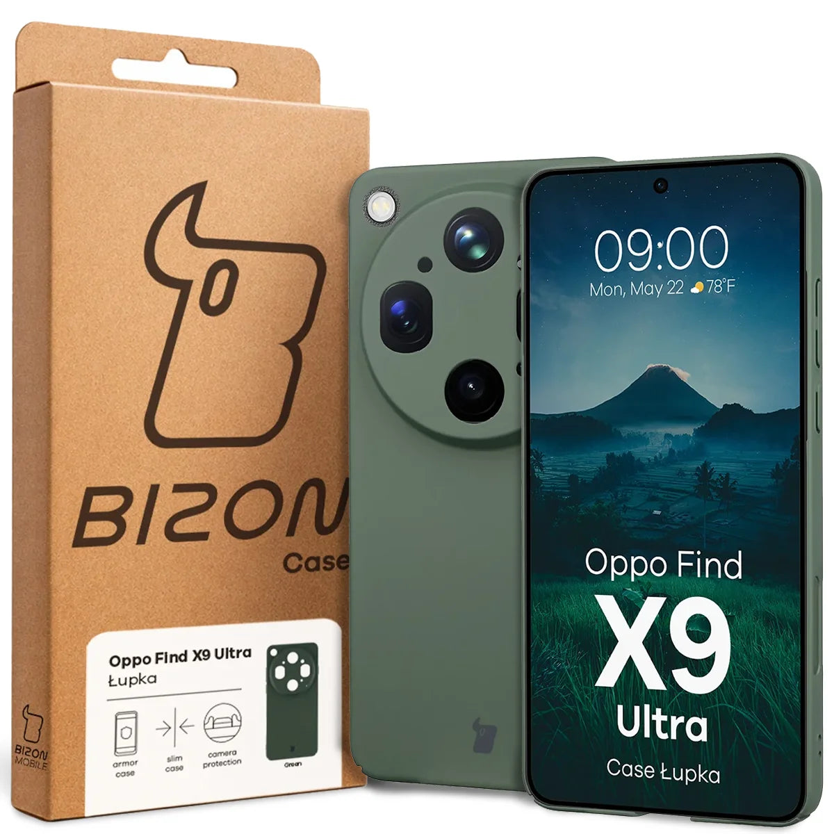 Handyhülle für Oppo Find X9 Ultra, Bizon Case Lupka, Grün