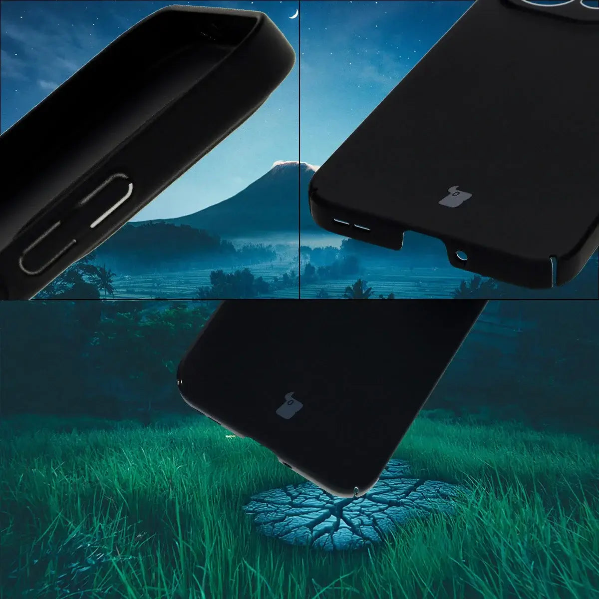 Handyhülle für Oppo Reno13, Bizon Case Lupka, Schwarz