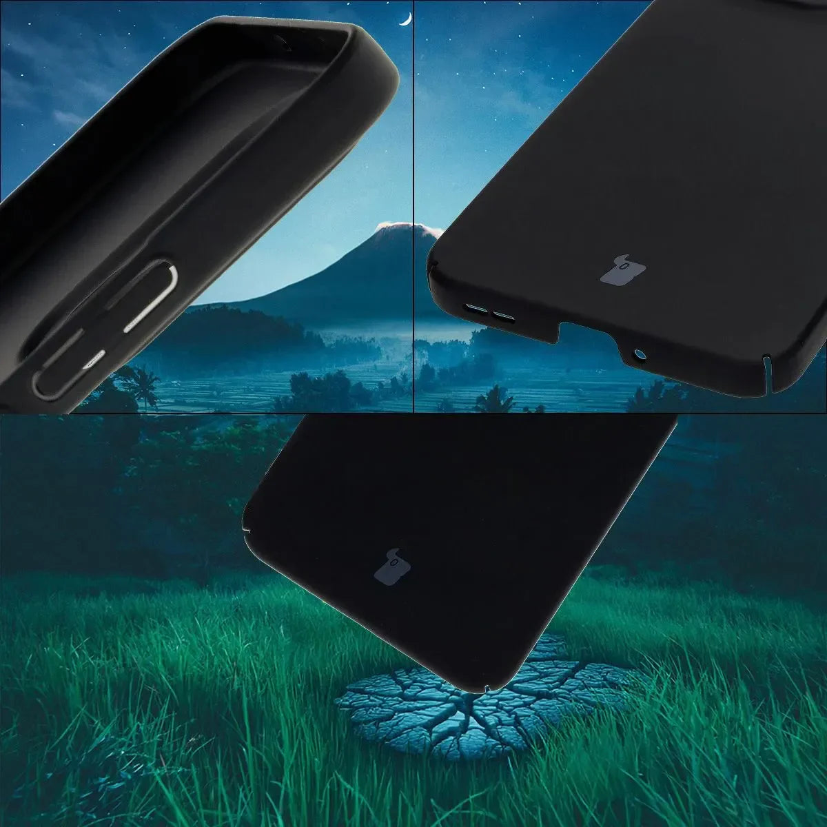 Handyhülle für Oppo Reno13 Pro, Bizon Case Lupka, Schwarz