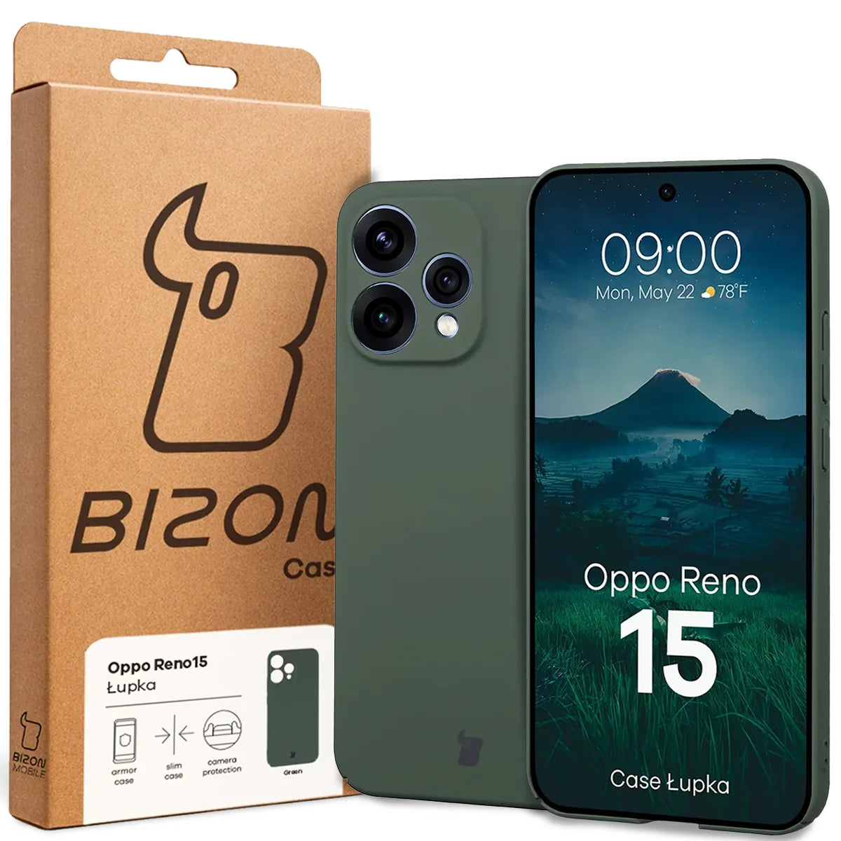 Handyhülle für Oppo Reno 15, Bizon Case Lupka, Grün