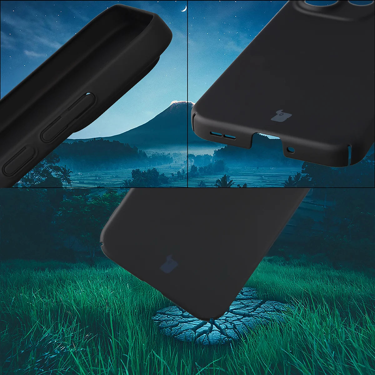 Handyhülle für Oppo Reno 15 Pro, Bizon Case Lupka, Schwarz
