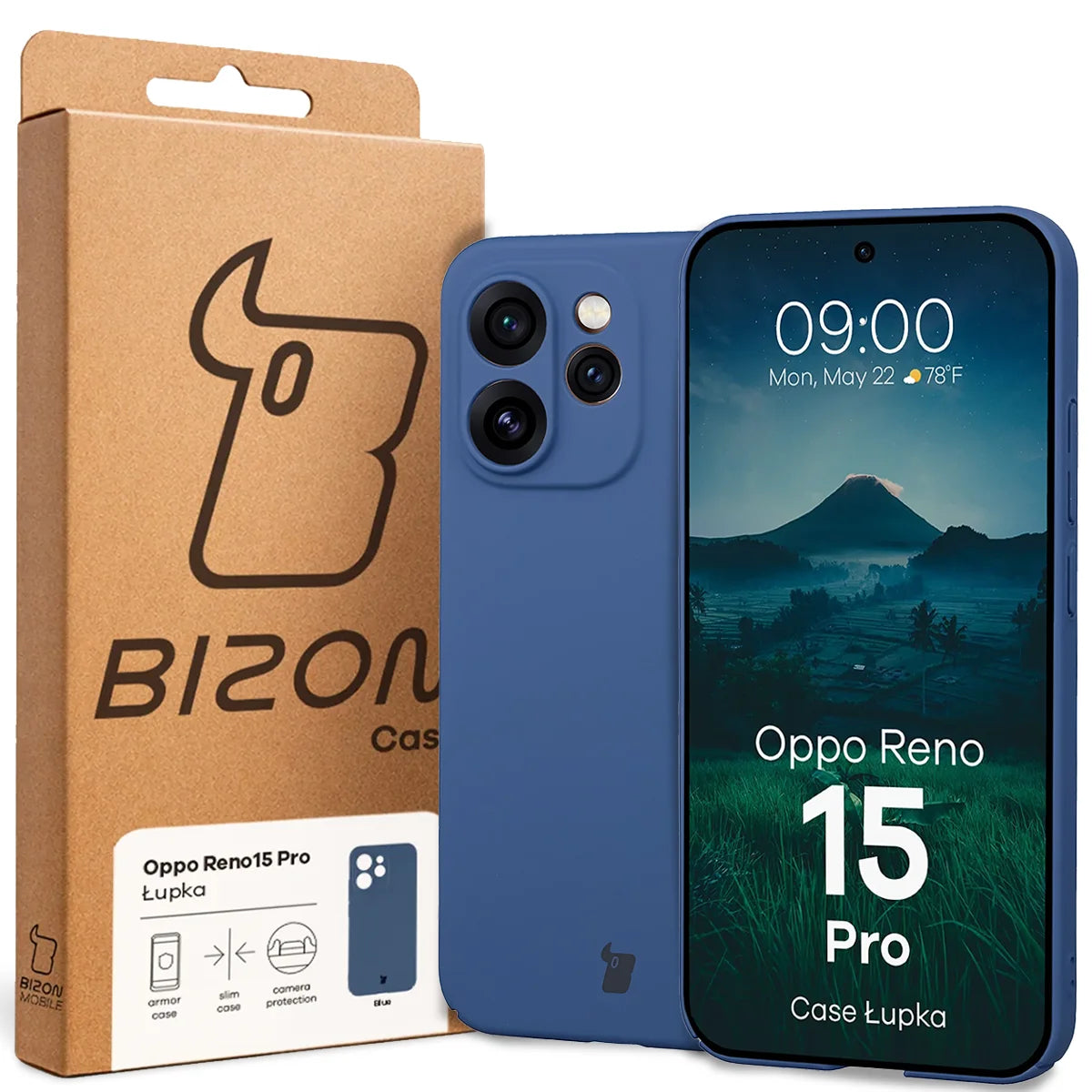 Handyhülle für Oppo Reno 15 Pro, Bizon Case Lupka, Blau