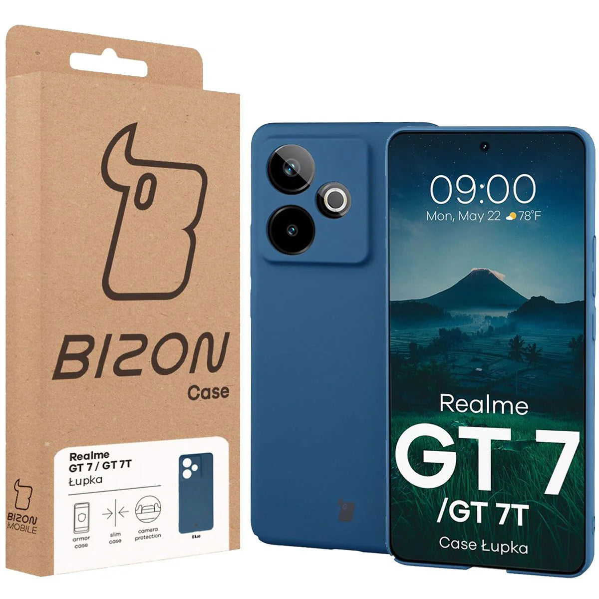 Handyhülle für Realme GT 7 / 7T, Bizon Case Lupka, Blau