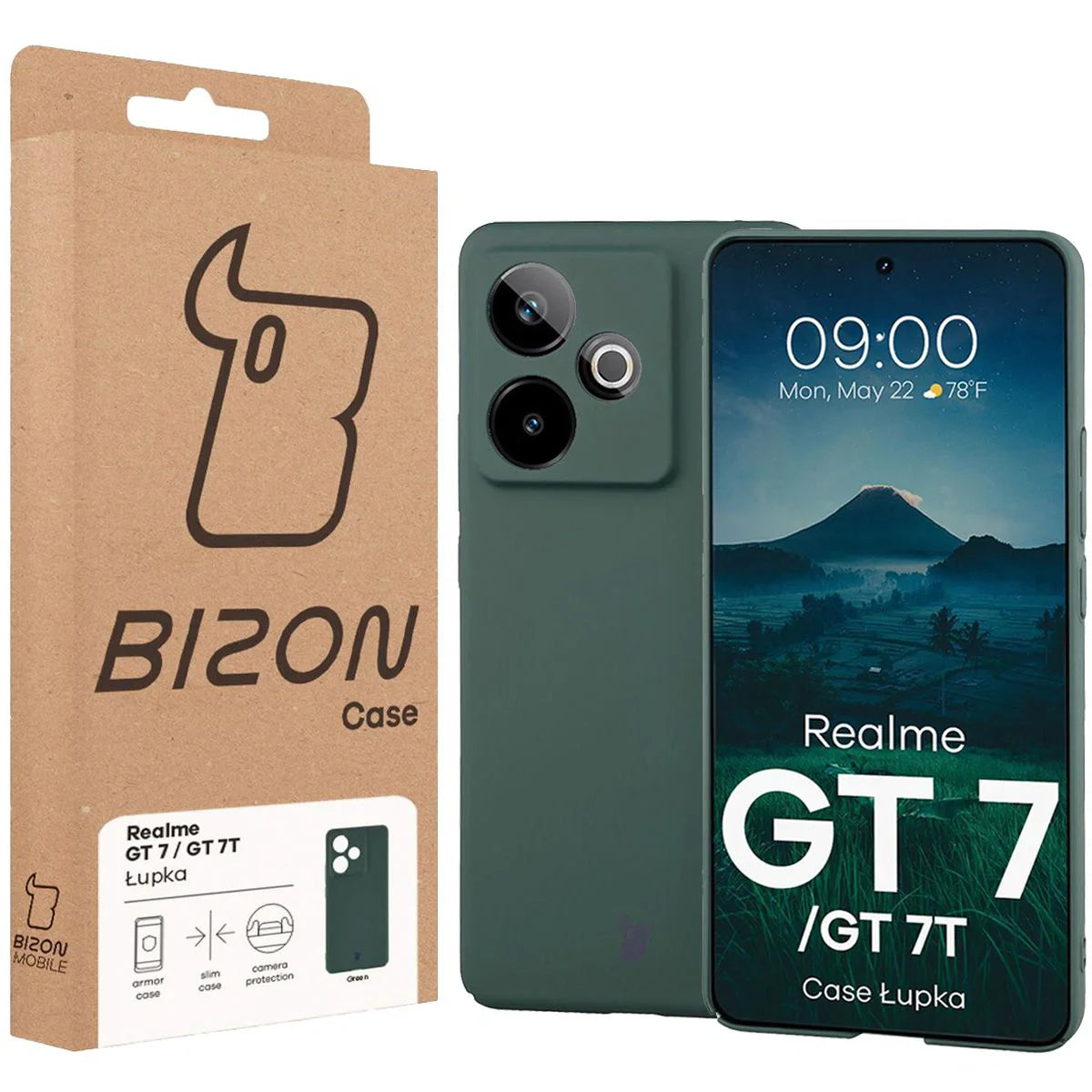 Handyhülle für Realme GT 7 / 7T, Bizon Case Lupka, Grün