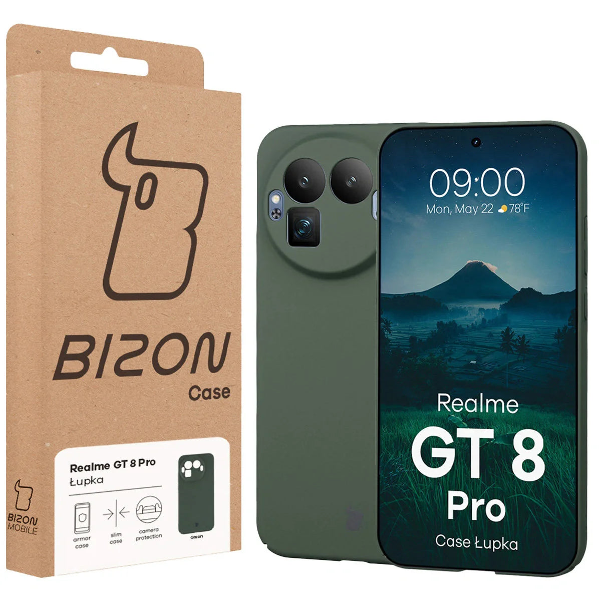 Handyhülle für Realme GT 8 Pro, Bizon Case Lupka, Grün