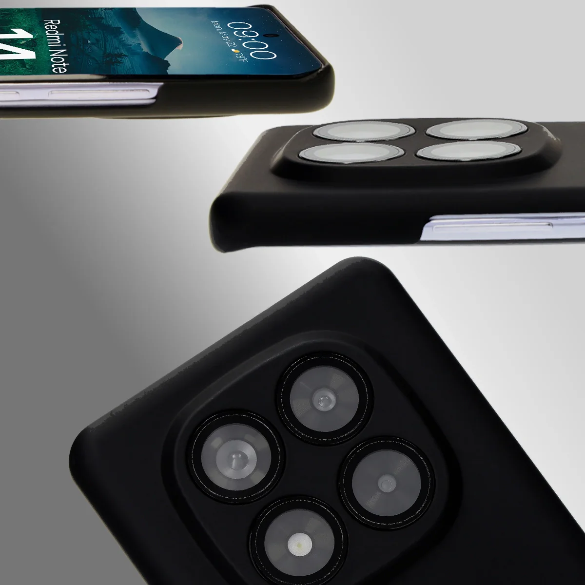Handyhülle für Xiaomi Redmi Note 14 Pro 5G, Bizon Case Lupka, Schwarz