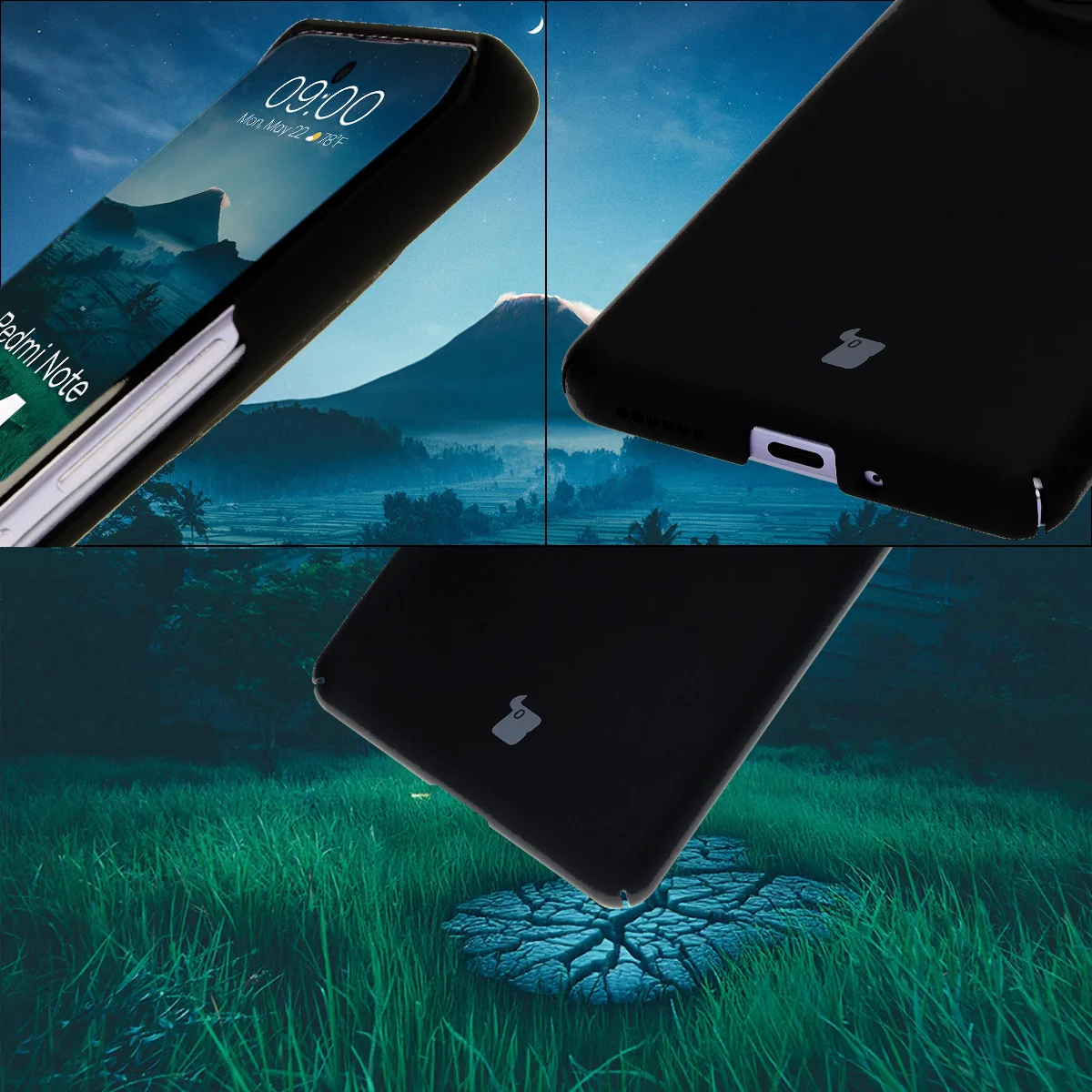 Handyhülle für Xiaomi Redmi Note 14 Pro 5G, Bizon Case Lupka, Schwarz