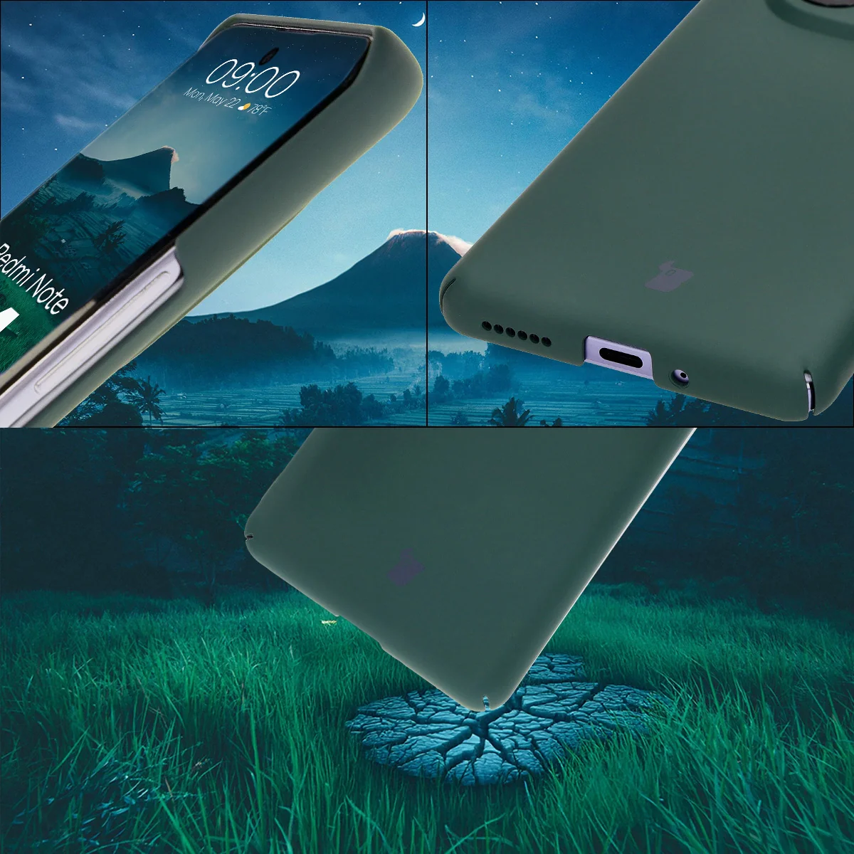 Handyhülle für Xiaomi Redmi Note 14 Pro 5G, Bizon Case Lupka, Grün