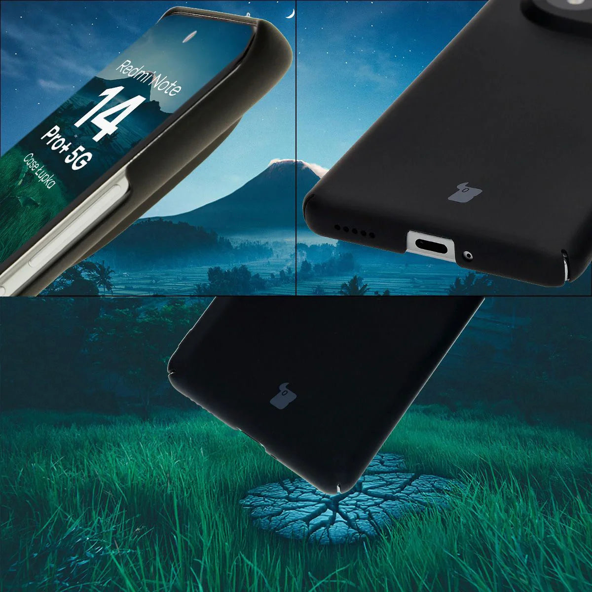 Handyhülle für Xiaomi Redmi Note 14 Pro Plus 5G, Bizon Case Lupka, Schwarz
