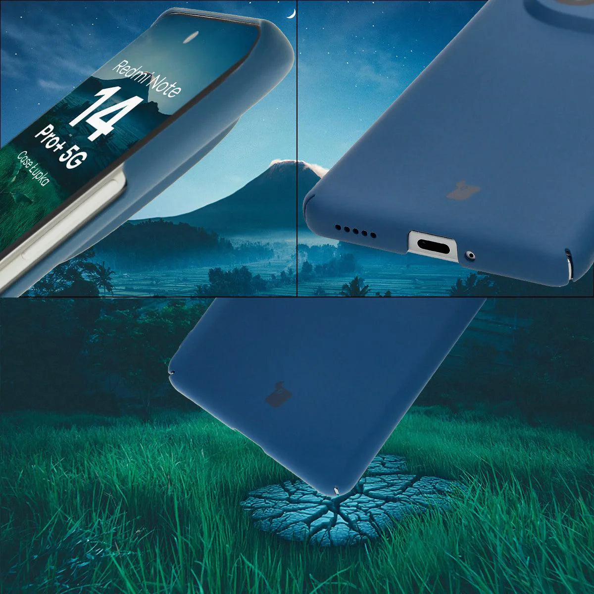 Handyhülle für Xiaomi Redmi Note 14 Pro Plus 5G, Bizon Case Lupka, Blau