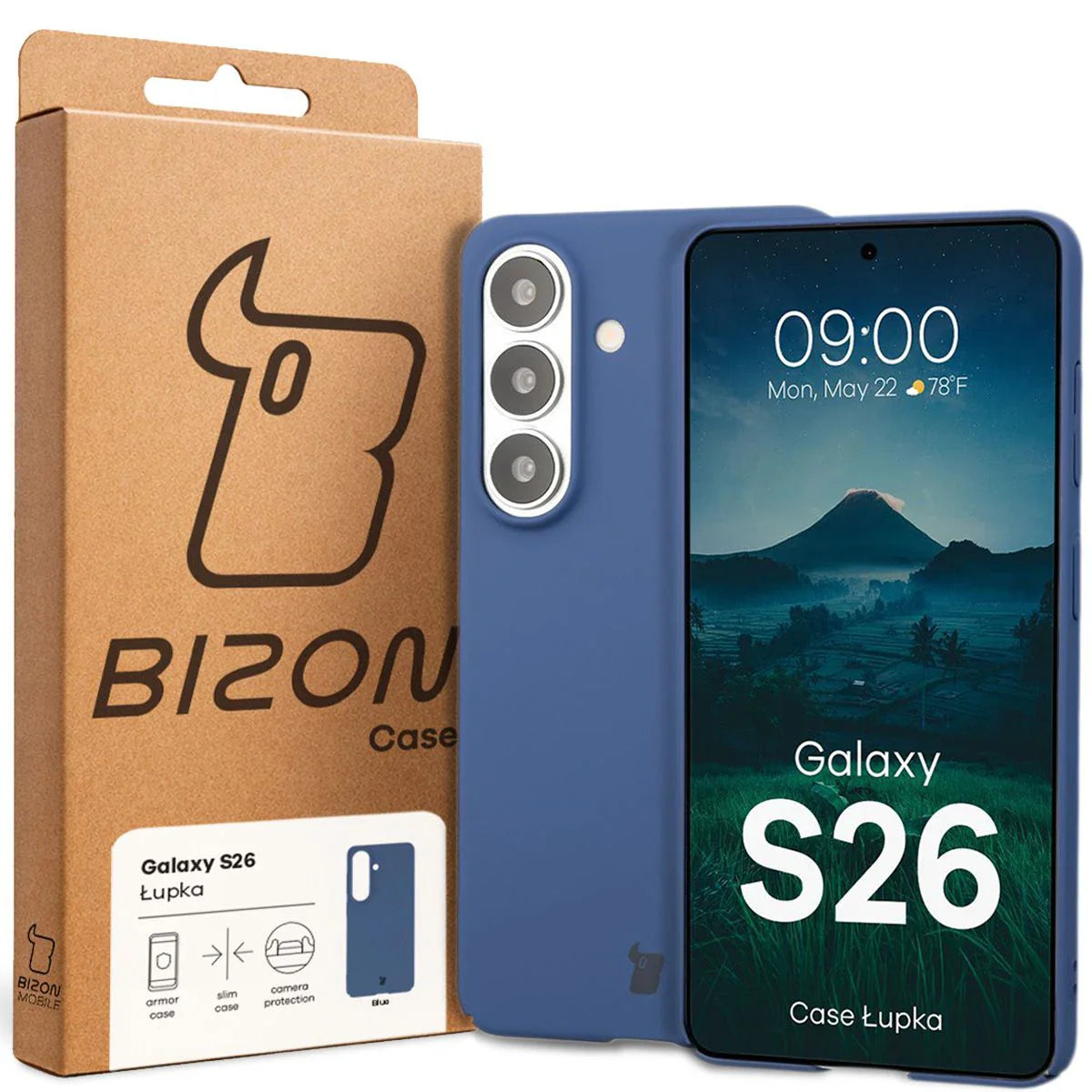 Handyhülle für Galaxy S26, Bizon Case Lupka, Blau