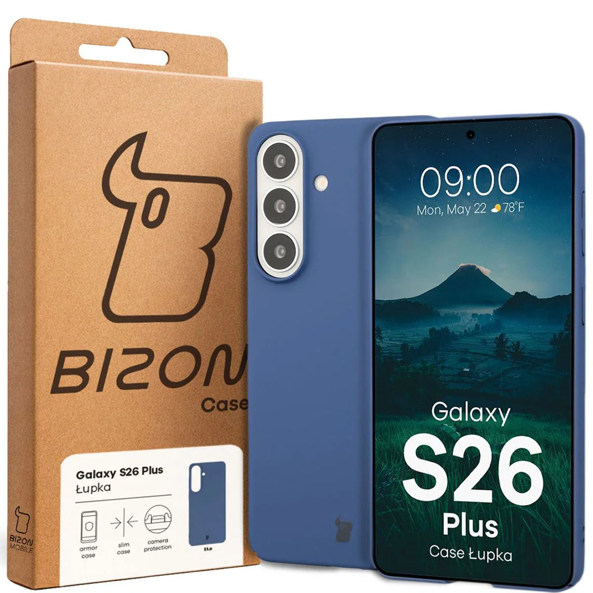 Handyhülle für Galaxy S26 Plus, Bizon Case Lupka, Blau