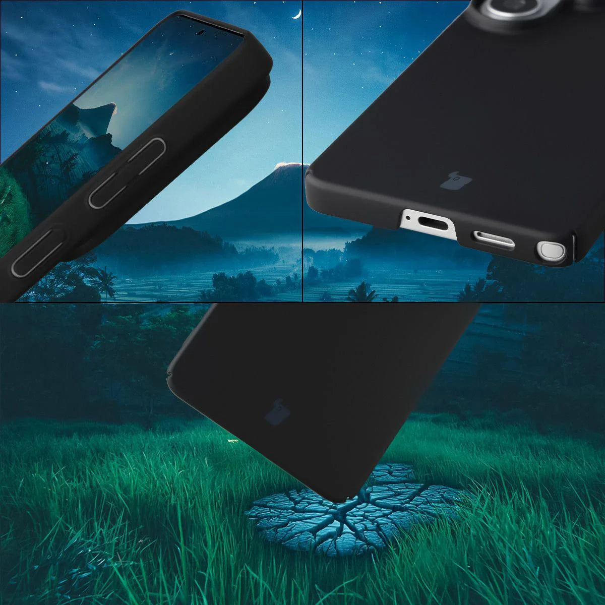 Handyhülle für Galaxy S26 Ultra, Bizon Case Lupka, Schwarz