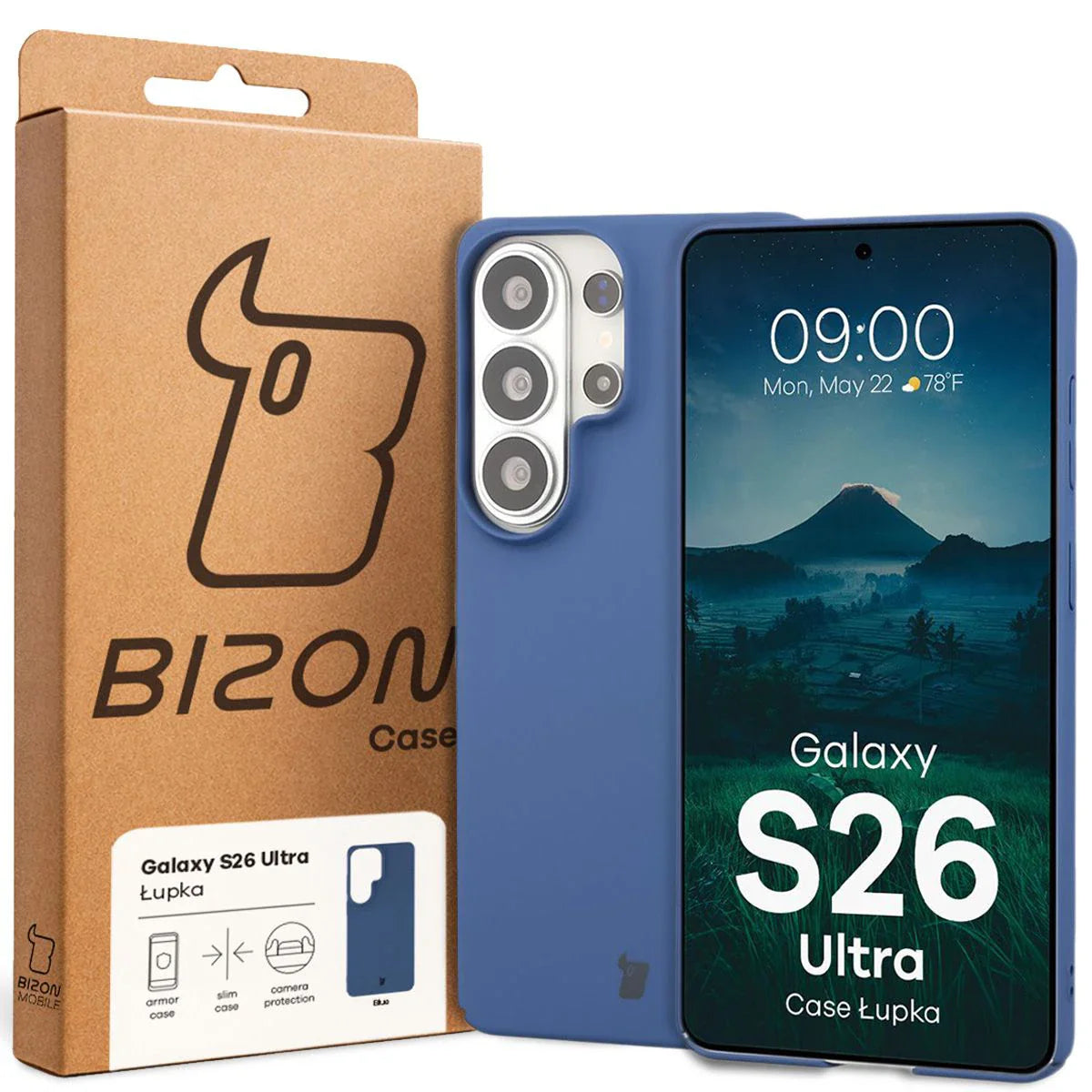 Handyhülle für Galaxy S26 Ultra, Bizon Case Lupka, Blau