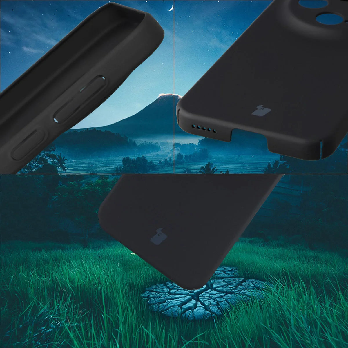 Handyhülle für Vivo X300, Bizon Case Lupka, Schwarz