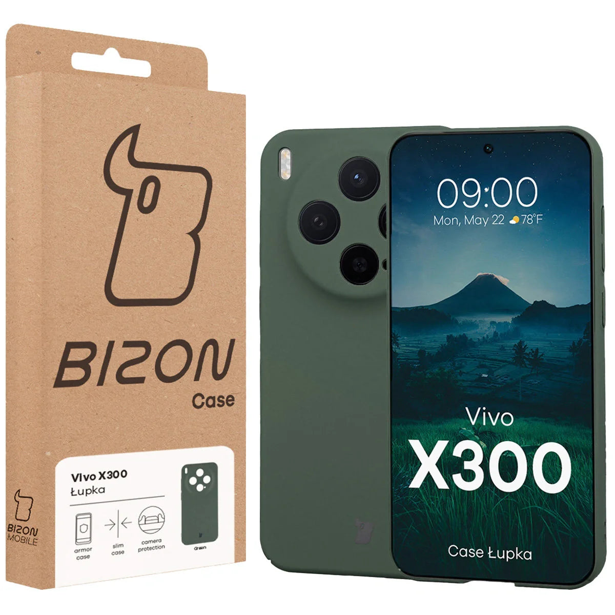 Handyhülle für Vivo X300, Bizon Case Lupka, Grün