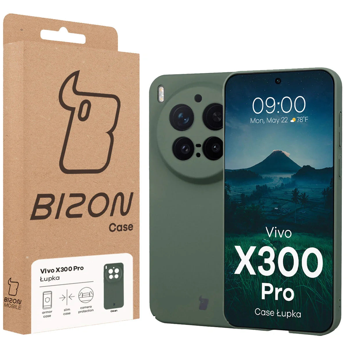 Handyhülle für Vivo X300 Pro, Bizon Case Lupka, Grün