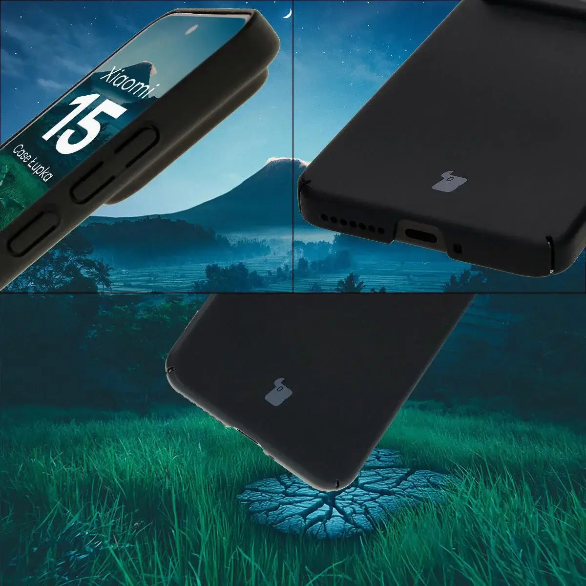 Handyhülle für Xiaomi 15, Bizon Case Lupka, Schwarz