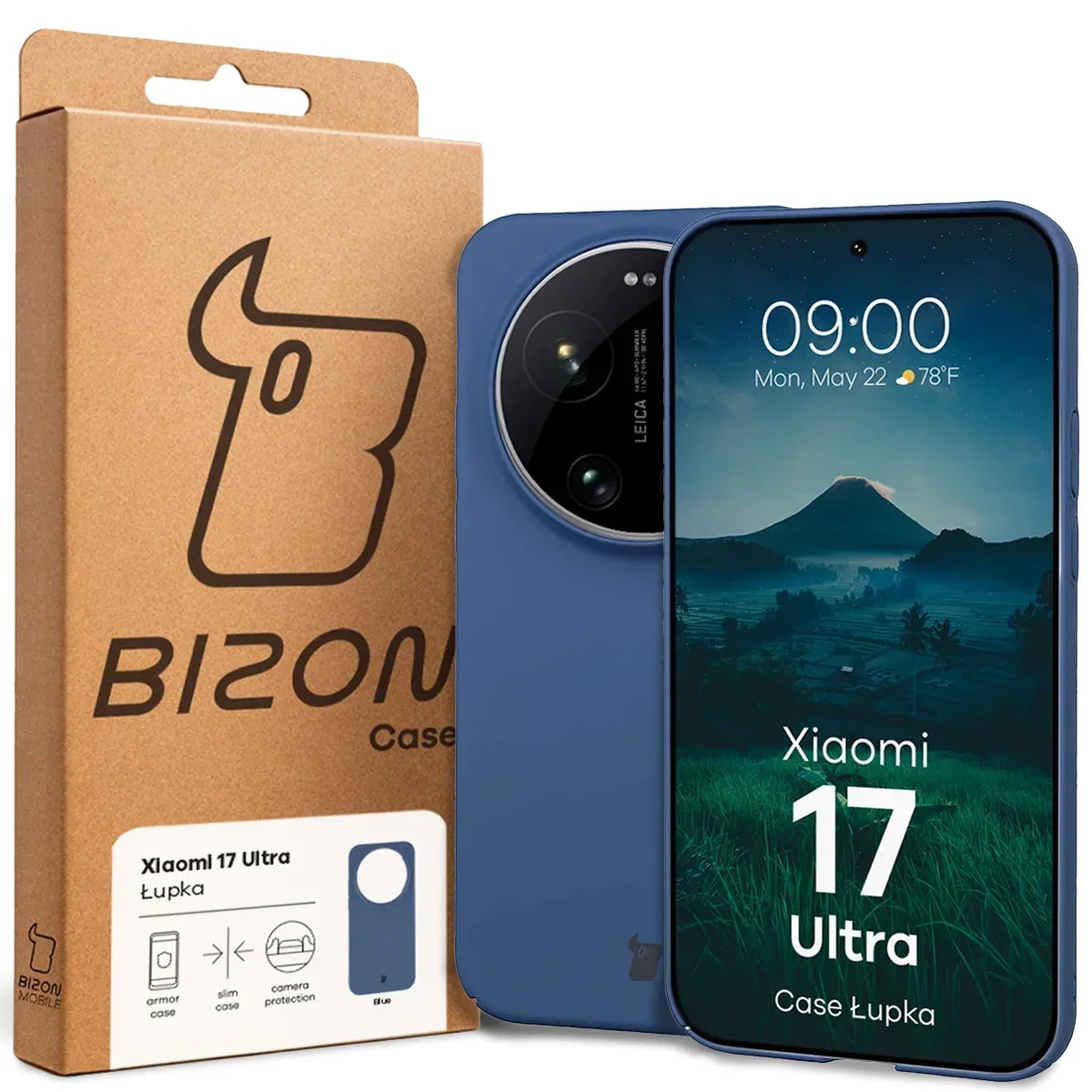 Handyhülle für Xiaomi 17 Ultra, Bizon Case Lupka, Blau