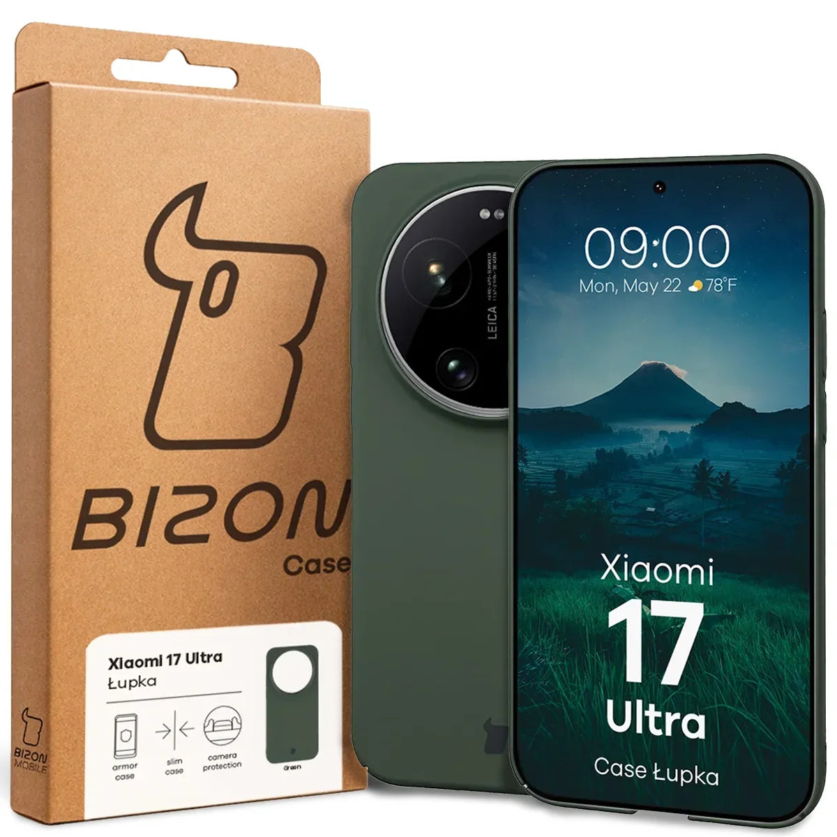 Handyhülle für Xiaomi 17 Ultra, Bizon Case Lupka, Grün