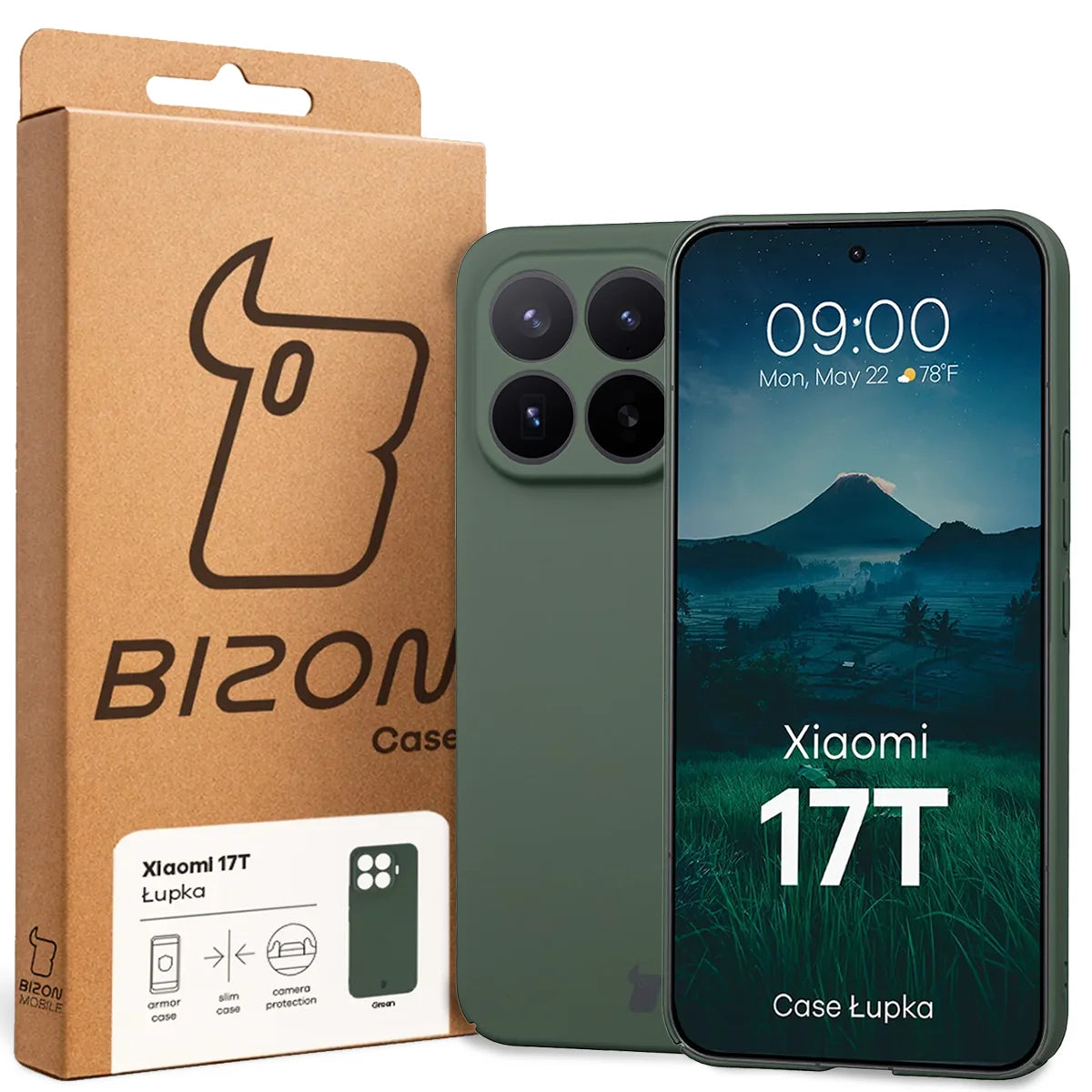 Handyhülle für Xiaomi 17T, Bizon Case Lupka, Grün