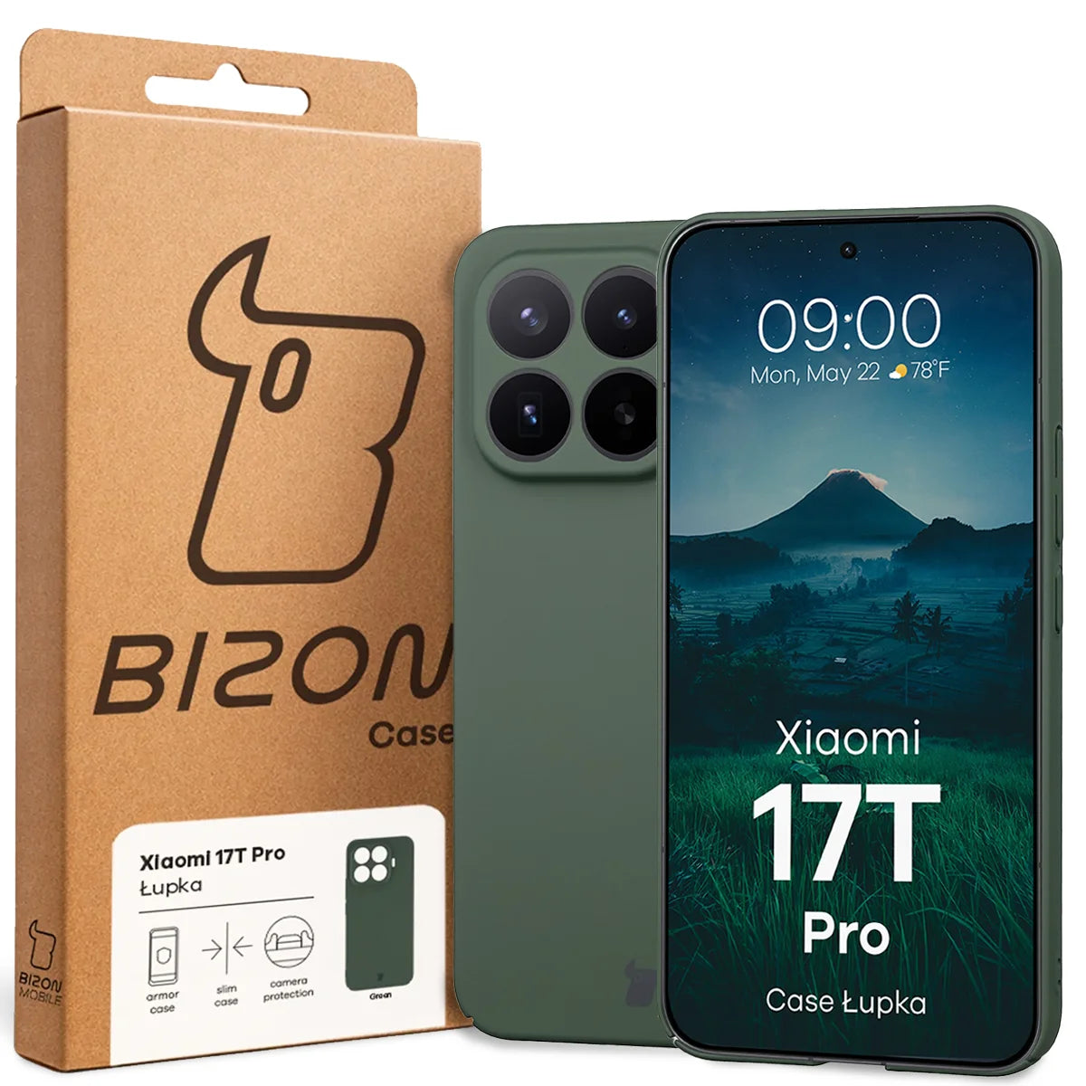 Handyhülle für Xiaomi 17T Pro, Bizon Case Lupka, Grün