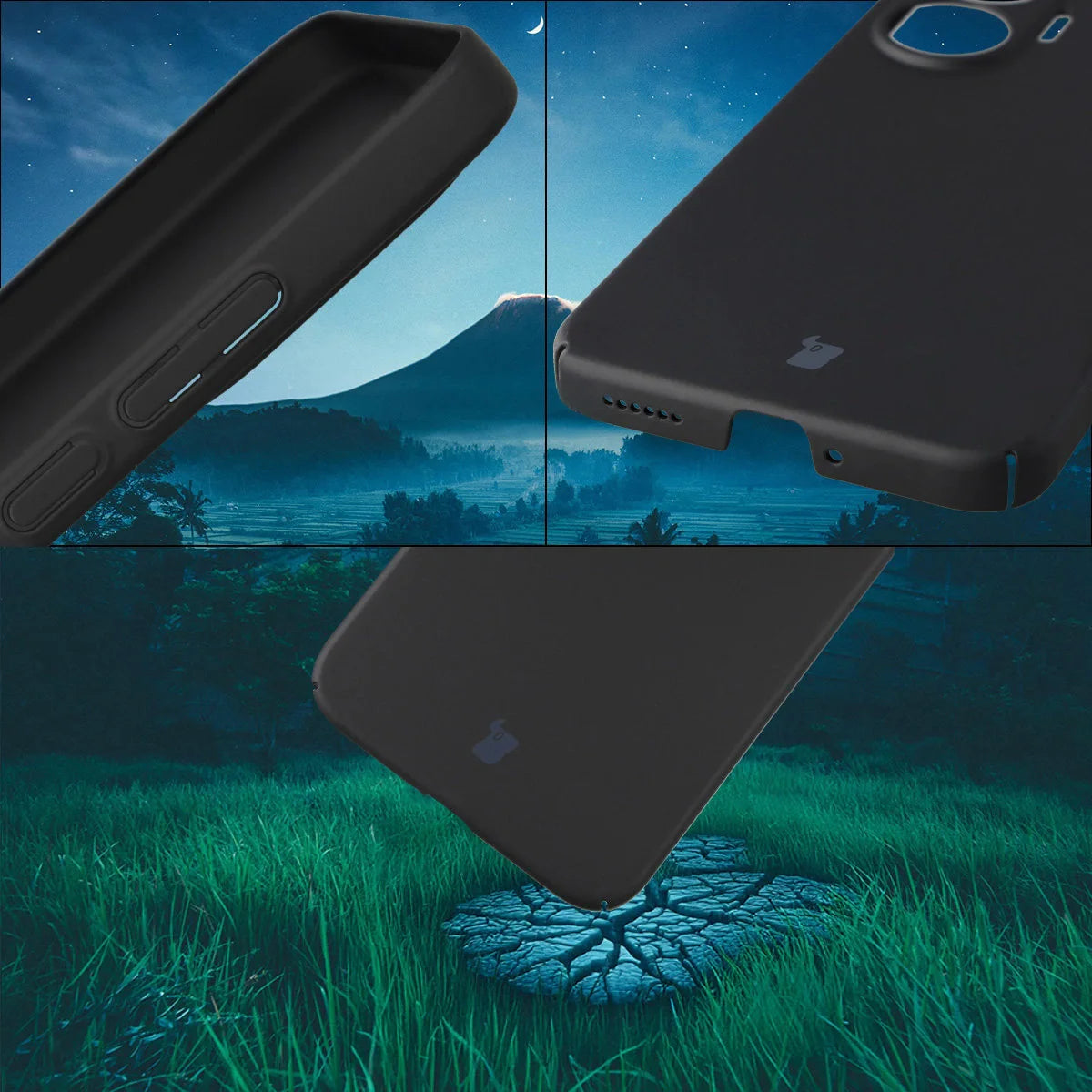 Handyhülle für Xiaomi POCO F7, Bizon Case Lupka, Schwarz