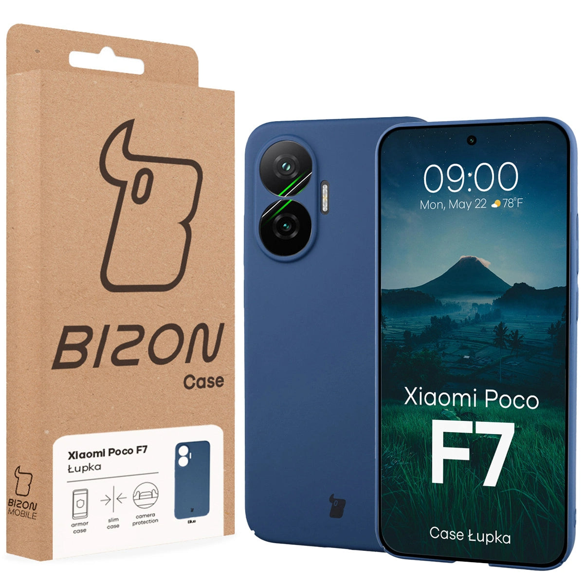 Handyhülle für Xiaomi POCO F7, Bizon Case Lupka, Blau