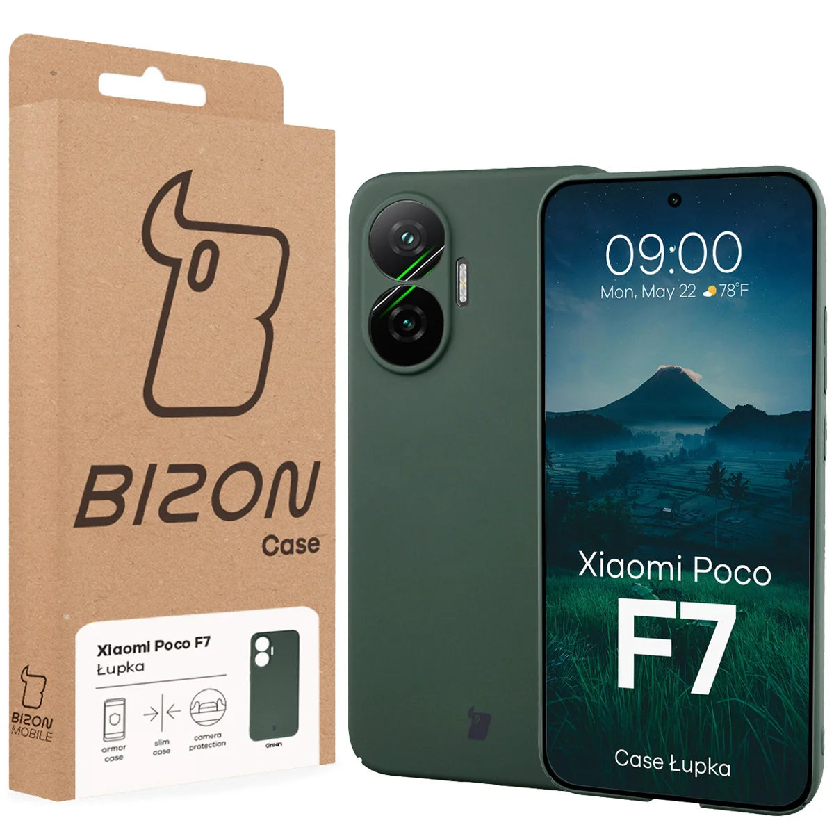 Handyhülle für Xiaomi POCO F7, Bizon Case Lupka, Grün