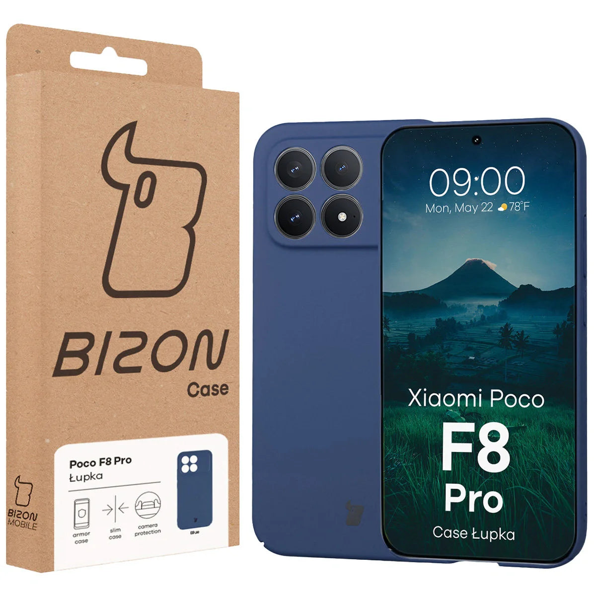 Handyhülle für Xiaomi POCO F8 Pro, Bizon Case Lupka, Blau