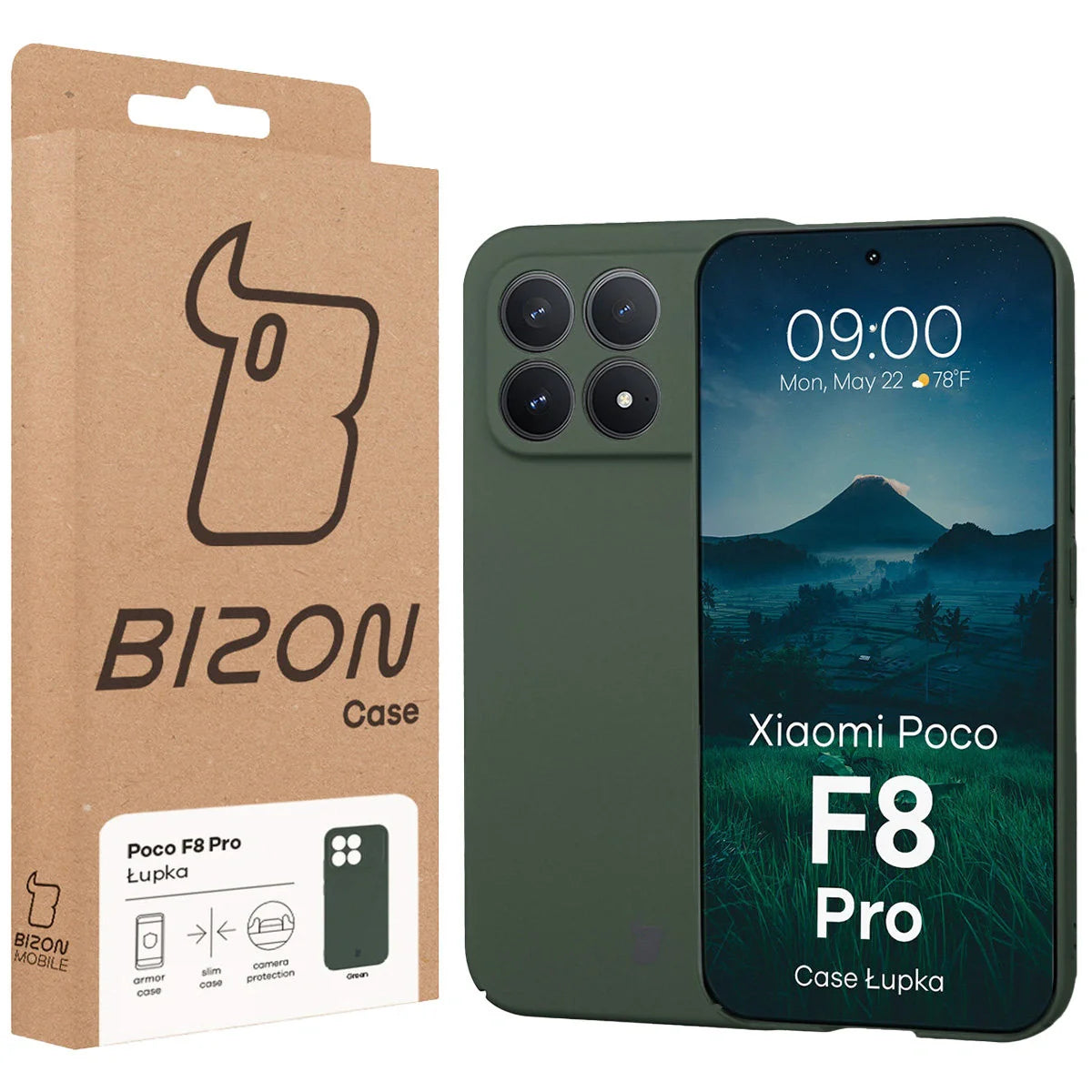 Handyhülle für Xiaomi POCO F8 Pro, Bizon Case Lupka, Grün
