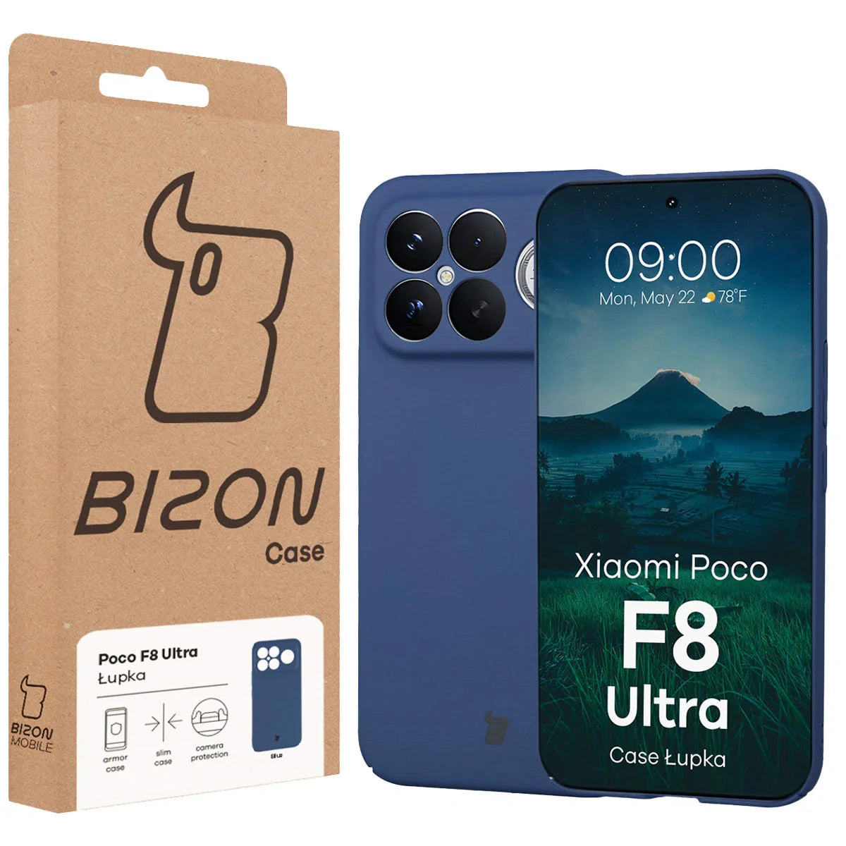 Handyhülle für Xiaomi POCO F8 Ultra, Bizon Case Lupka, Blau
