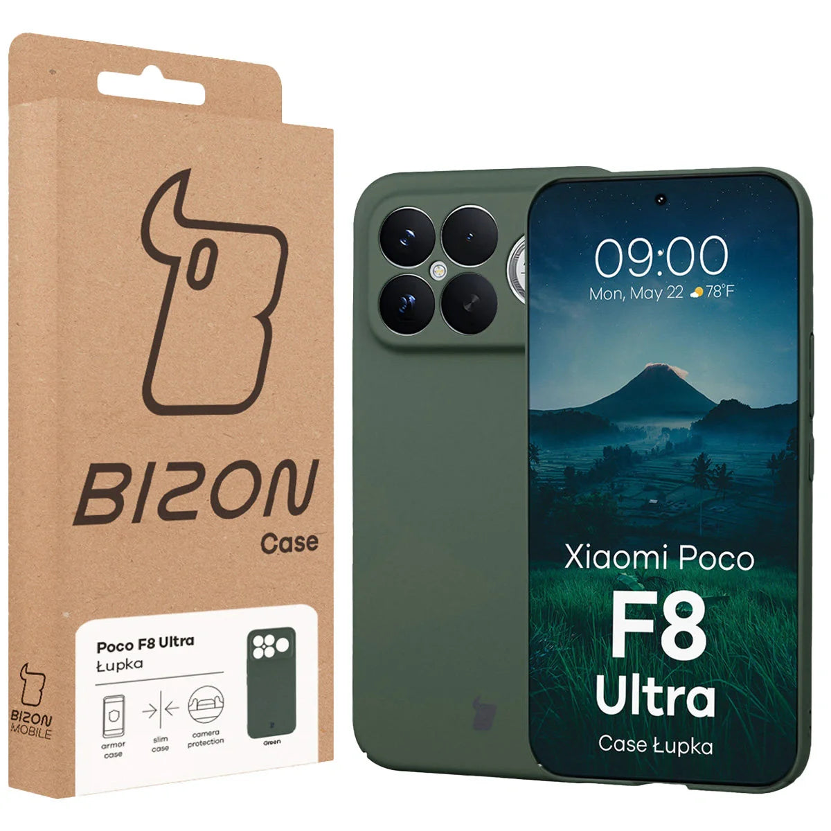Handyhülle für Xiaomi POCO F8 Ultra, Bizon Case Lupka, Grün