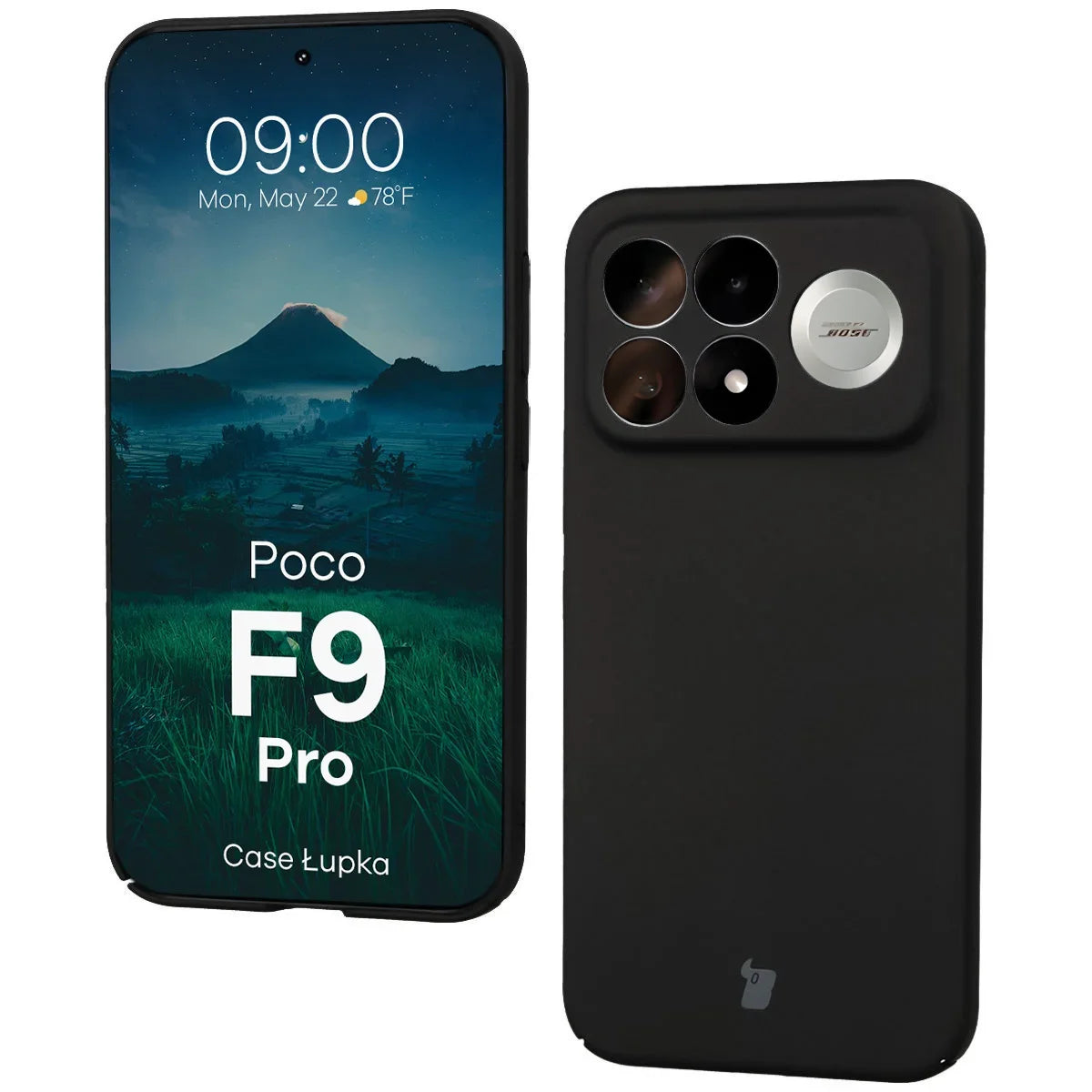 Handyhülle für Xiaomi POCO F9 Pro, Bizon Case Lupka, Schwarz (1/6)