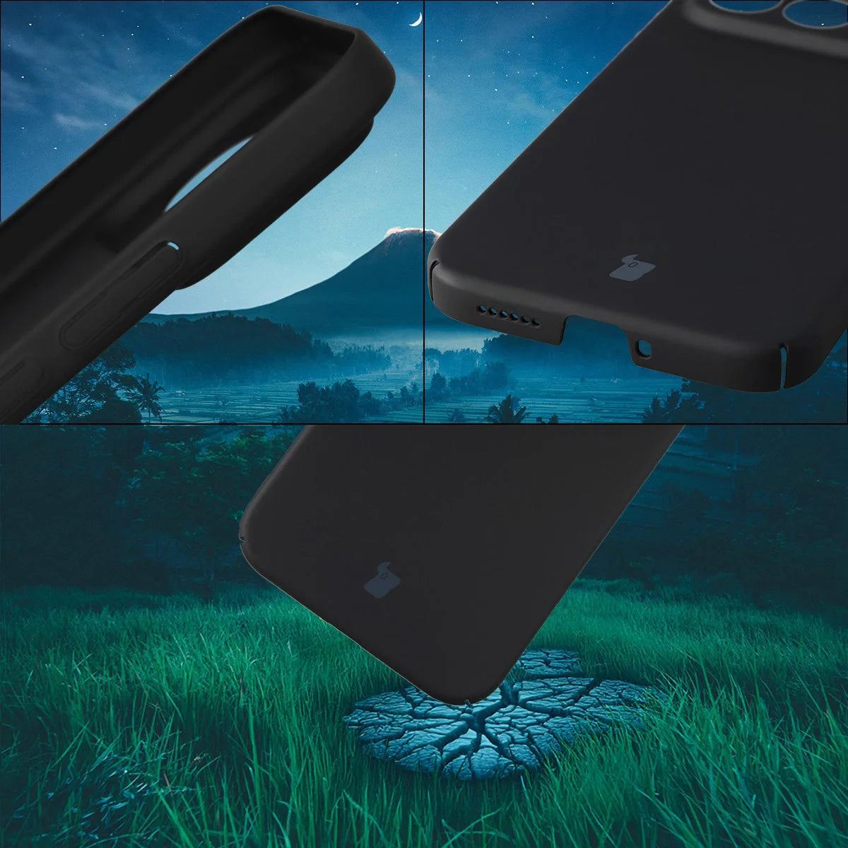 Handyhülle für Xiaomi POCO F9 Ultra, Bizon Case Lupka, Schwarz (5/6)