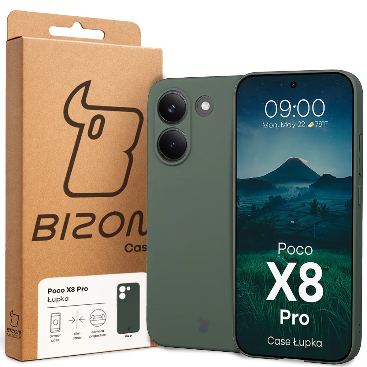 Handyhülle für Xiaomi POCO X8 Pro, Bizon Case Lupka, Grün