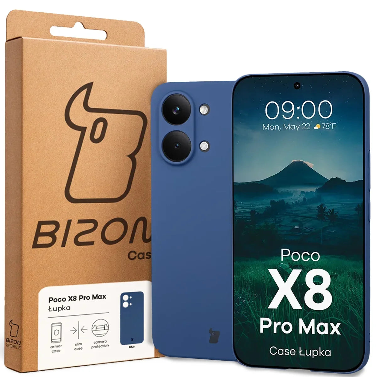 Handyhülle für Xiaomi POCO X8 Pro Max, Bizon Case Lupka, Blau