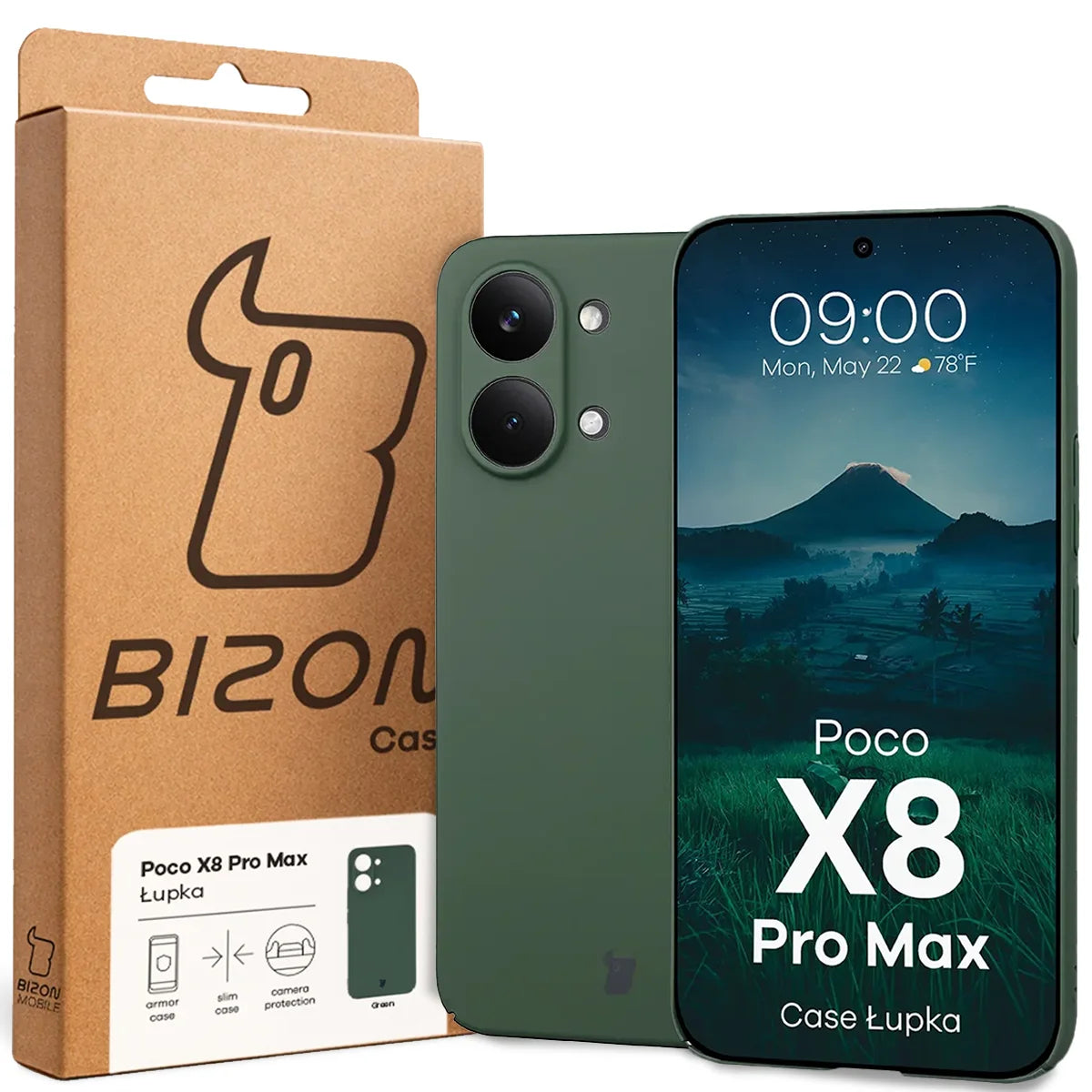 Handyhülle für Xiaomi POCO X8 Pro Max, Bizon Case Lupka, Grün