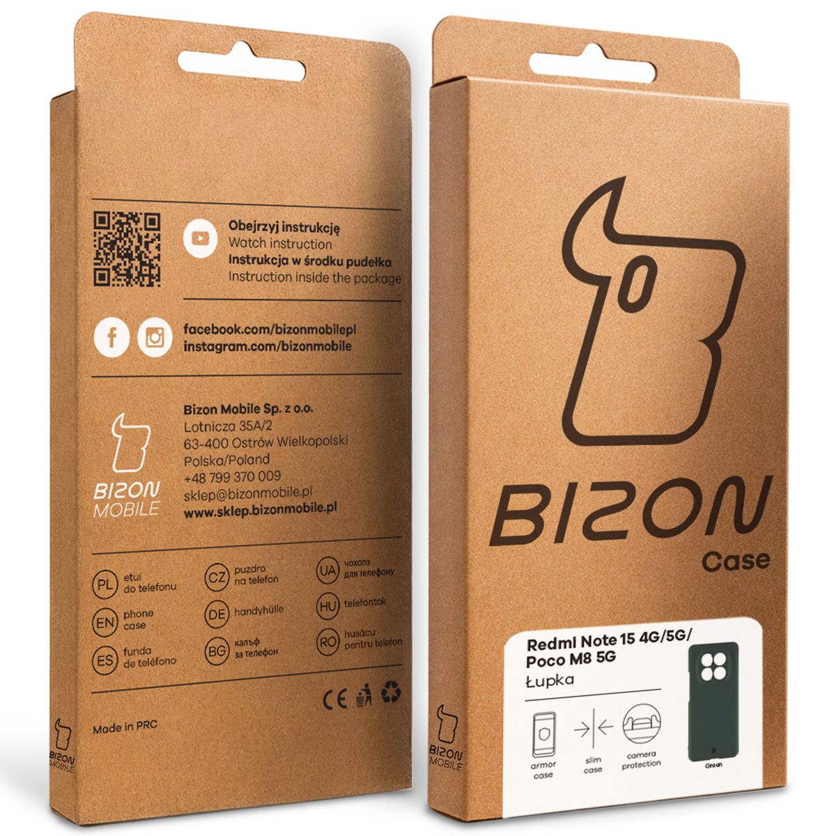 Handyhülle für Xiaomi Redmi Note 15 4G/5G / POCO M8 5G, Bizon Case Lupka, Grün