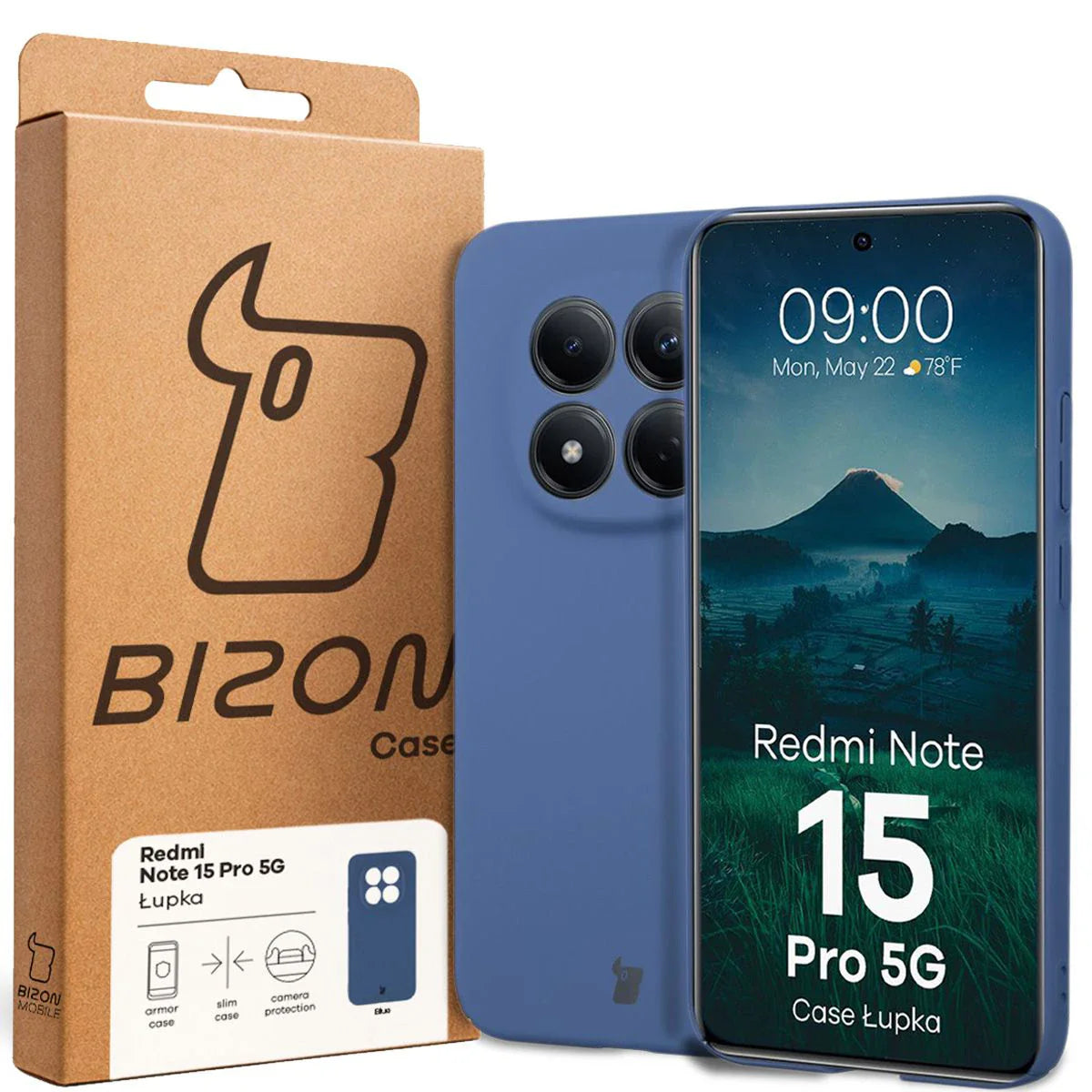 Handyhülle für Xiaomi Redmi Note 15 Pro 5G, Bizon Case Lupka, Blau