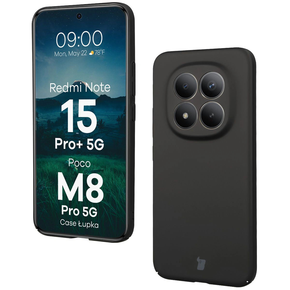 Handyhülle für Xiaomi Redmi Note 15 Pro Plus 5G / POCO M8 Pro 5G, Bizon Case Lupka, Schwarz