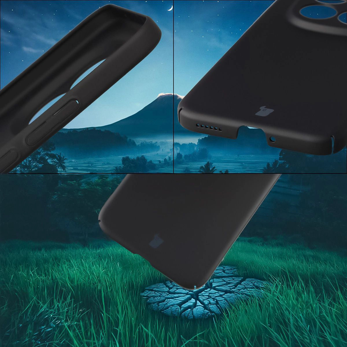 Handyhülle für Xiaomi Redmi Note 15 Pro Plus 5G / POCO M8 Pro 5G, Bizon Case Lupka, Schwarz