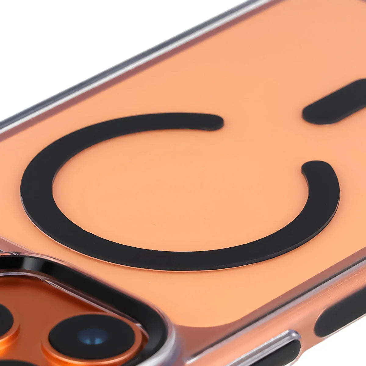 Handyhülle mit Magnetring für iPhone 17 Pro Max, Bizon Case Marco, Transparent mit schwarzem Rahmen