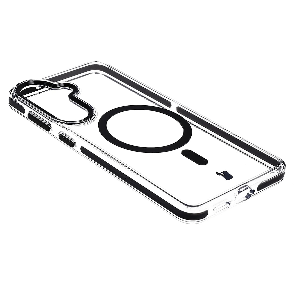 Handyhülle mit Magnetring für Galaxy S26 Plus, Bizon Case Marco, Transparent mit schwarzem Rahmen