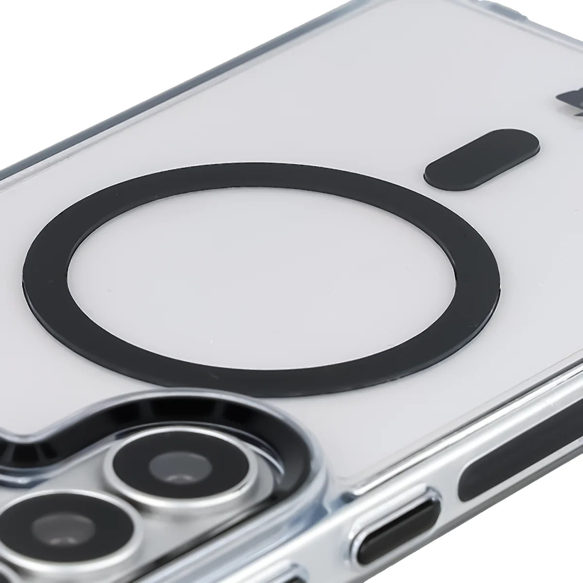 Handyhülle mit Magnetring für Galaxy S26 Ultra, Bizon Case Marco, Transparent mit schwarzem Rahmen