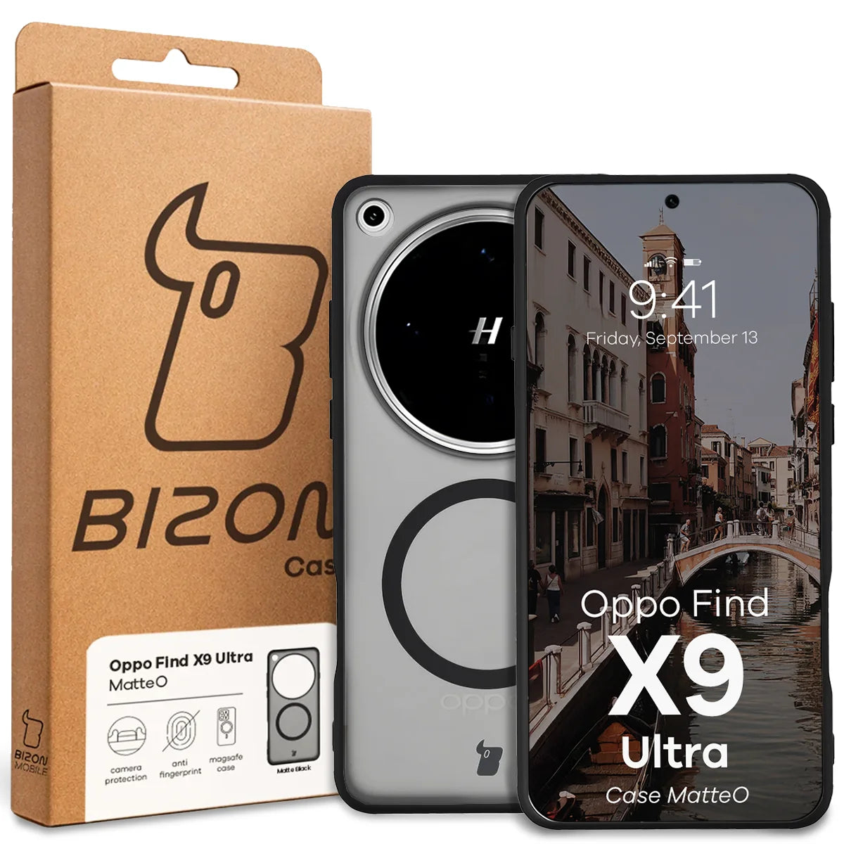 Handyhülle mit Magnetring für Oppo Find X9 Ultra, Bizon Case MatteO, Getönt-Beige