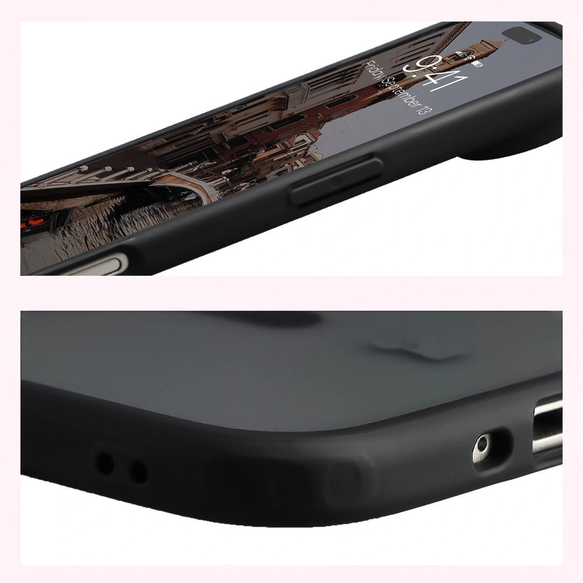 Handyhülle mit Magnetring für iPhone Air, Bizon Case MatteO, Getönt-Schwarz