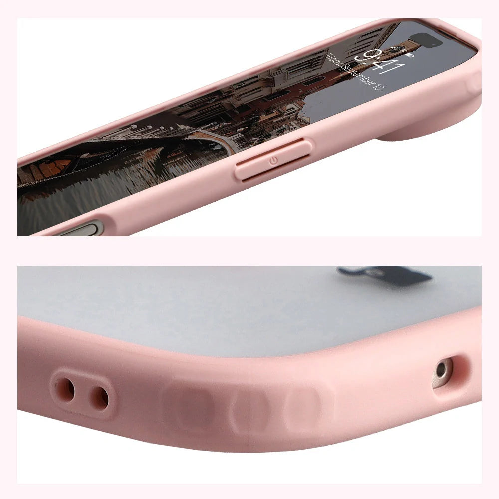 Handyhülle mit Magnetring für iPhone Air, Bizon Case MatteO, Getönt-Hellrosa