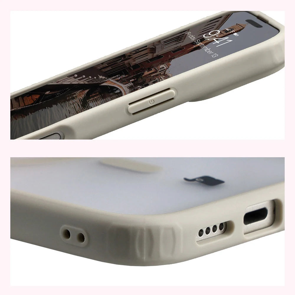 Handyhülle mit Magnetring für iPhone 17, Bizon Case MatteO, Getönt-Beige